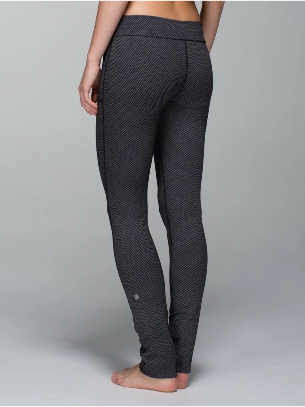 Lululemon - Skinny Will Pant - Diamond Dot Black and White - roll down waist - Picture 3 of 8